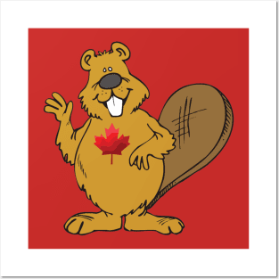 Canadian Beaver and Maple Leaf Posters and Art